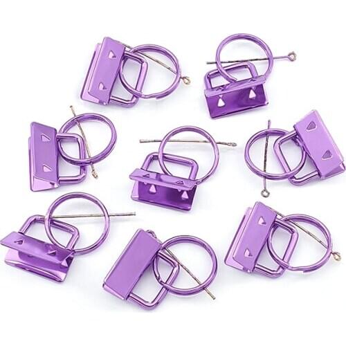 5pcs New Color 1 inch Key Fob Hardware 25mm keychain Split Ring For Wrist Wristlets Cotton Tail Clip