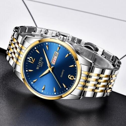 Fashion Mens Quartz Watch Business Men Watches Top Brand Luxury Full Steel Waterproof Clock Male Wristwatch Mens Reloj