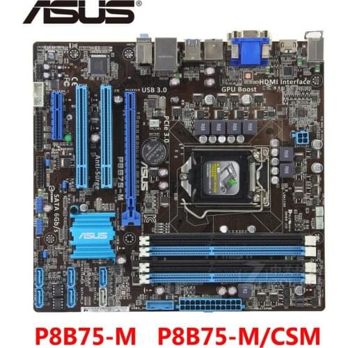 For Intel B75 Original ASUS P8B75-M Motherboard Socket LGA 1155 Micro ATX SATA III 4 x DDR3 32GB P8B75M/CSM P8B75-M/CSM Used