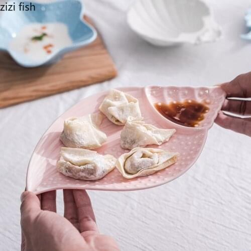 Ceramic Dish Japanese Marine Snail Tableware Dessert Shell Snack Plate Creative Dinner Plate Household Dish Dinner Sushi Plates