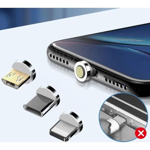 Round Magnetic Cable Plug Micro USB/Type C/8 Pin Convert Adapter For iPhone Mobile Phone Dust Plugs Magnet Change Accessories