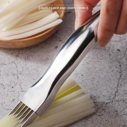 Stainless Steel kitchen cutting onion chopped green onion knife cutting Onions artifact garlic sprout shredded onion cutter