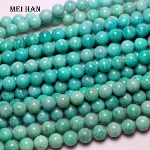 Meihan (1strand/set) natural 8-9 mm grade A Mozambique amazonite smooth round beads for jewelry making