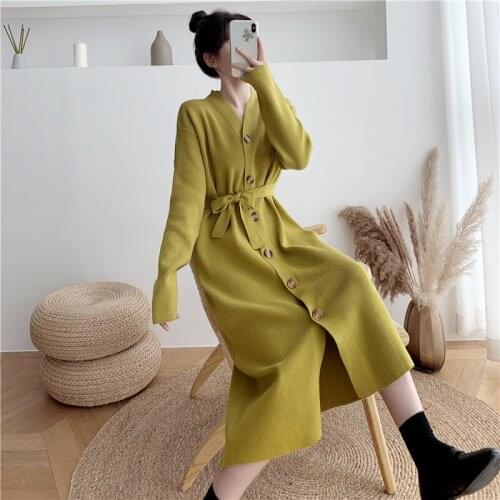 Модные вязаные платья MISS Feb Plum China At AliExpress