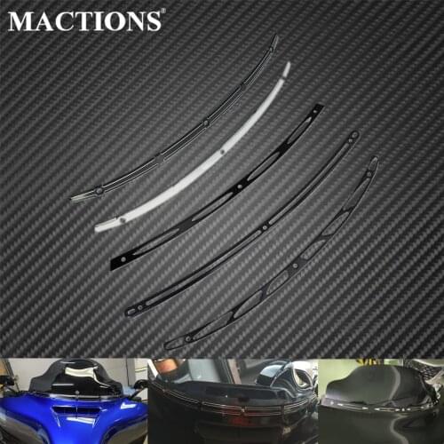Motorcycle Windshield Windscreen Trim CNC Black/Chrome For Harley Touring Electra Glide Street Glide FLHX 1996-2013 2014-2019