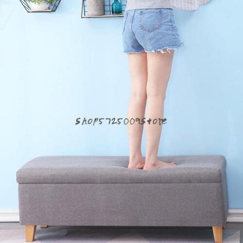 Washable Cloth Art Shoes Changing Stool Storage Sofa Bench Multifunctional Storage Stool Bed Tail Stool Fitting Room Stool In Be