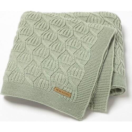 Newborn Baby Blankets Solid Plaid Knitted Infant Stroller Wrap Swaddle Super Soft Toddler Boy Girl Bedding Cradle Basket Quilts