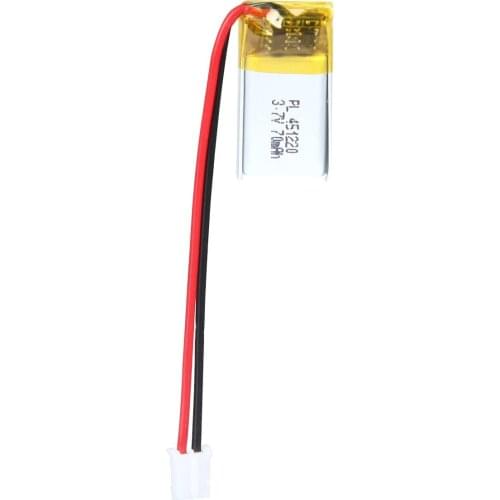YDL 3.7V 70mAh 451220 Rechargeable Lipo Battery with JST Connector