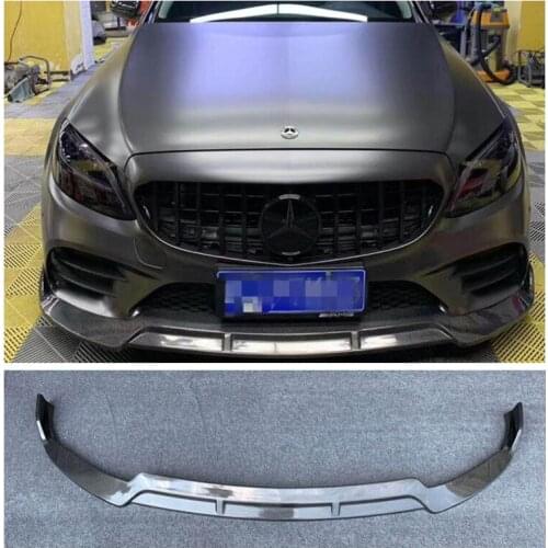 High quality Carbon Fiber Front Lip Protector Fits For Mercedes-Benz C-Class C200 C260 C43 W205 2019 2020 2021