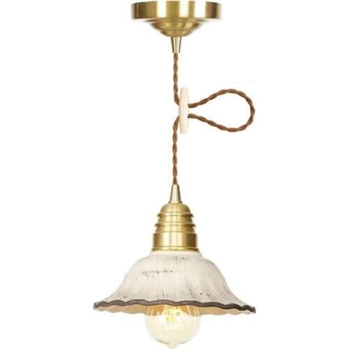 Europe Style Pendant Lighting, Ceramic Shade Drop lights,Rustic Hanging Light with Adjustable Texture Cord