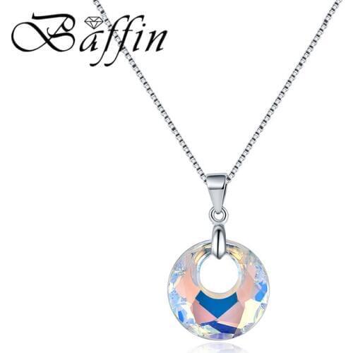 Simple Fashion Elegant Victory Circle Pendant Necklaces Crystals For Swarovski For Women Colorful Beads Daily Statement Jewelry