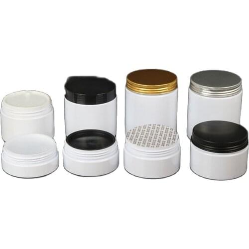 Empty 30~250ml White Plastic Cream Jar 67mm Mouth Face Cream Cosmetic Container Refillable Facial Mask Lotion Cream Pots 15pcs