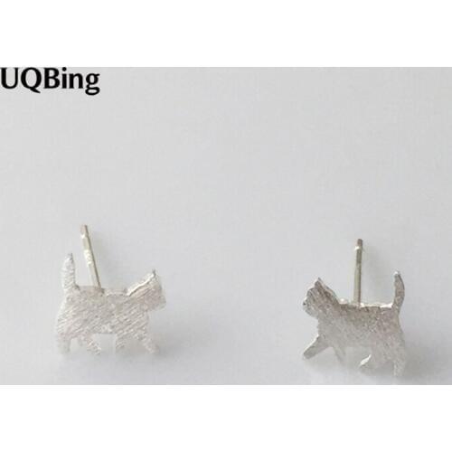 100% 925 Sterling Silver Jewelry Cat Earrings Pure 925 Silver Earrings Brincos Pendientes de plata