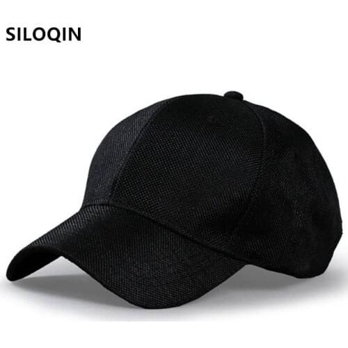 SILOQIN Snapback Cap Men Women Summer Linen Breathable Baseball Caps Oversize Size Casual Sports Cap Adjustable Size Couple Hats