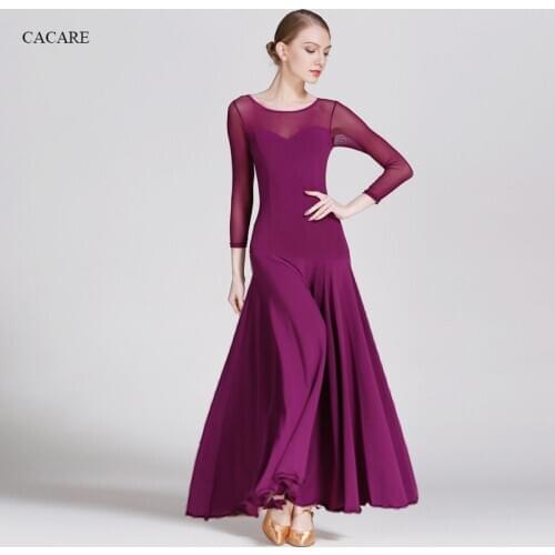 Standard Ballroom Dress CHEAPEST Standard Dance Dresses Waltz Dress (D0404) 6 Colors with Long Net Sleeve