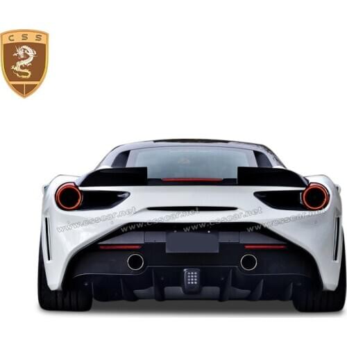 Car Styling Carbon Fiber Exterior Rear Spoiler Tail Trunk Lid Boot Wing Cover Decoration For Ferrari 488 SVR 2015-2018