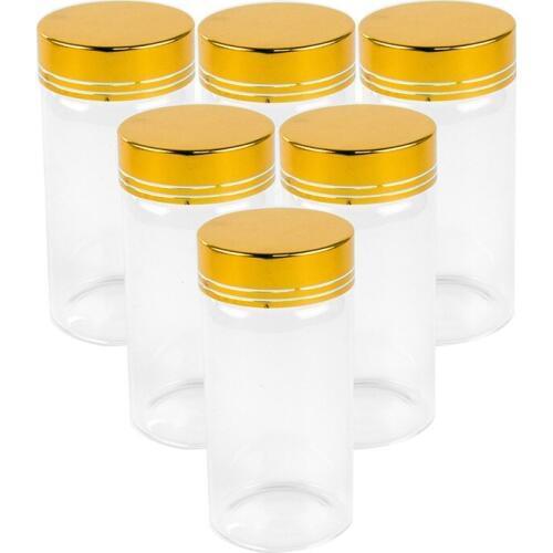 47*90*34mm 100ml Glass Bottles Glod Screw Cap Jars Glass Bottles For Liquid Candy Gift Jars Eco-Friendly 24pcs Free Shipping