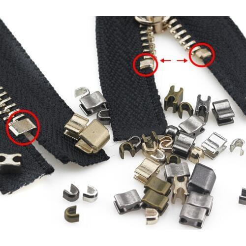 8# 10# 15# Resin Zipper Repair Up Stopper For DIY Zipper Accessories Tailor Tools Metal Gun Black Silver Gold Brozne Color
