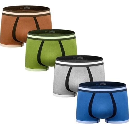 New Brand Male Underpants Breathable Boxers Cotton Men Underwear Sexy Panties Shorts Solid Soft Boxer Homewear Cueca Masculina