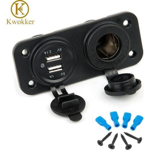 Universal Dual USB Car Cigarette Lighter Socket Splitter 12V USB 2.1A 1A Power Adapter Charger Car-charger Plug Free Shipping