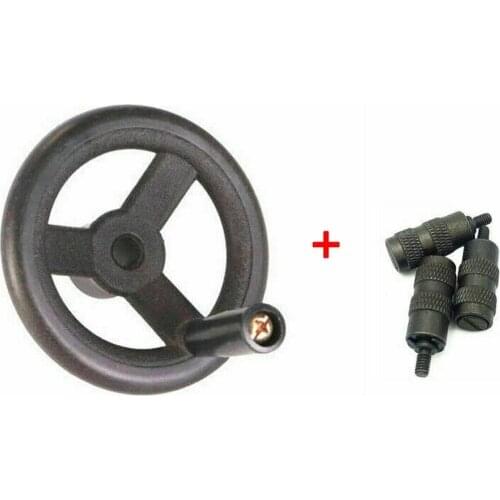 1Set High Quality Milling Machine Fine Feed Black Plastic Hand Wheel & 3X Feed Reverse Knob B125+126 BRIDGEPORT Mill