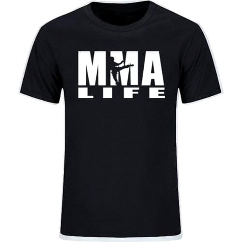 Fun mens t shirts Funny Print Muhammad ALI Boxer Fight MMA t shirt men Cotton MMA Life fighting Short Sleeve Big Size Tops