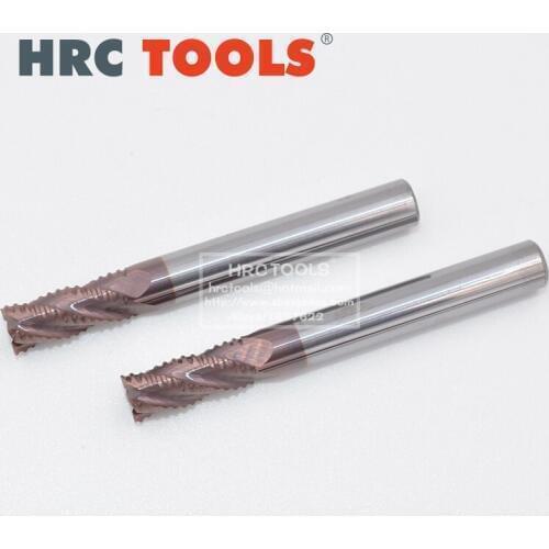 1pcs Carbide Roughing End mills Engraving Metal Cutter 6mm/8mm for Stainless Steel 4 Flutes Rough CNC Milling Tools