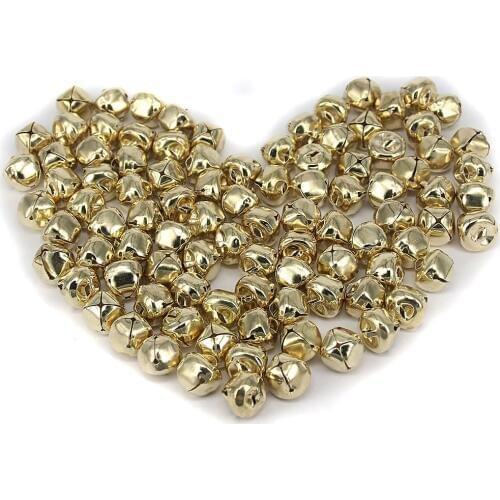 100 Gold Plated JINGLE BELLS Christmas Bells 15mm Beads Charms DIY Supplies for Home Party Decor Key Chains Jewelry Findings