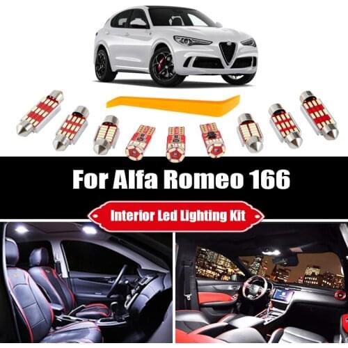 15Pcs For Alfa Romeo 166 (1998-2007) Canbus Vehicle LED Bulbs Interior Map Dome Trunk Door Light Kit Car Lamp Accessories