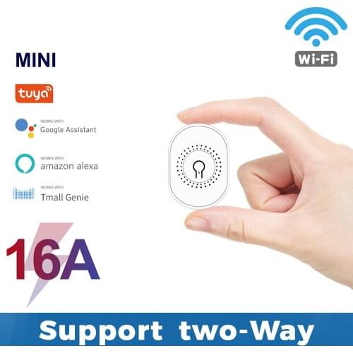16A 1Gang 2 Way DIY Module,Tuya Smart WiFi Mini Light Switch,Timer Control,Wireless Breaker for Google Assistant Alexa,110V 220V