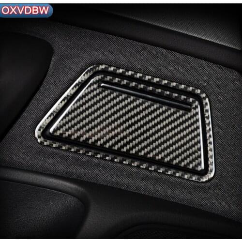 2Pcs carbon fiber Door Ash Lack Panel Decoration 3D stickers For Audi A6 C7 interior trim Accessories 2011-2018 Car Styling