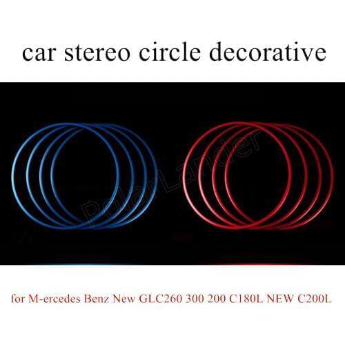2 colors 4 pcs Aluminum Door Horn Decorative Circle Frame Sequins for M-ercedes B-enz New GLC260 300 200 C180L NEW C200L