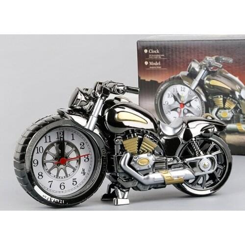 2021 Retro Motorcycle Alarm Clock Portable Battery Power Desktop Alarm Clock Watch For Children Friends Gift Table Decoration