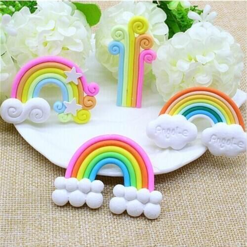 4pcs Rainbow Fairy Garden Miniatures Rainbow Terrarium Figurines Miniature Miniature Fairy Figurines Rainbow Garden Decoration