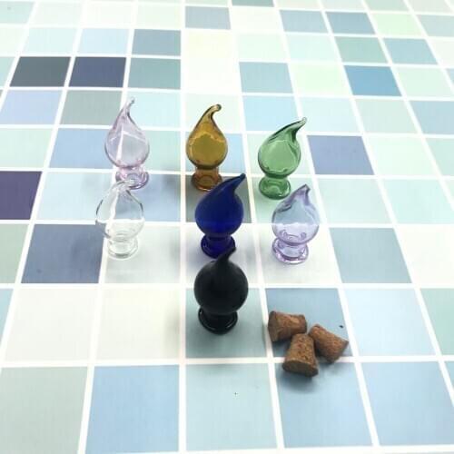 5PCS mix 9 colors chili shape wish Cork bottles , glass vial bottle jars perfume DIY Craft glass vial pendant glass wish pendant