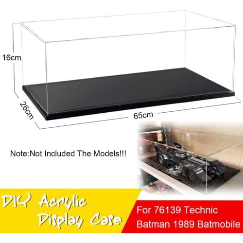 DIY Acrylic Display Case Self-Install Clear Cube Box Dustproof ShowCase For LEGO 76139 Technic 1989 Bricks Toy Display Box