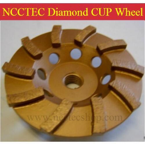 4'' NCCTEC Diamond grinding cup Wheels (5 pcs per lot)| 105mm Concrete stone grind CUP-shaped discs | silver welding 10 segments