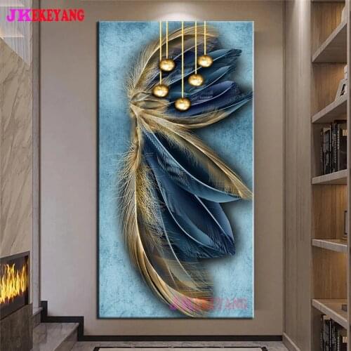 Large 5D Diy diamond painting feather Diamond Mosaic Rhinestone Embroidery cross stitch Y4517