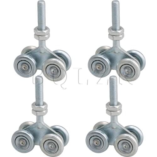 BQLZR 4x Sliding Track Roller Hanging Barn Door Rail Trolley Wheel H4-3 Silver