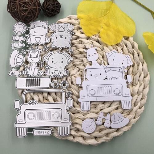 Bunnymoon 2020 Cute Animals on the Car Metal Cutting Dies For Scrapbooking DIY Cards Stencil Paper Craft Handmade Album