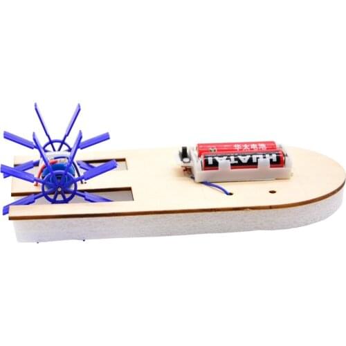 DIY scull electric steamboat educational technology in primary secondary schools make science experimental toys steamboat models