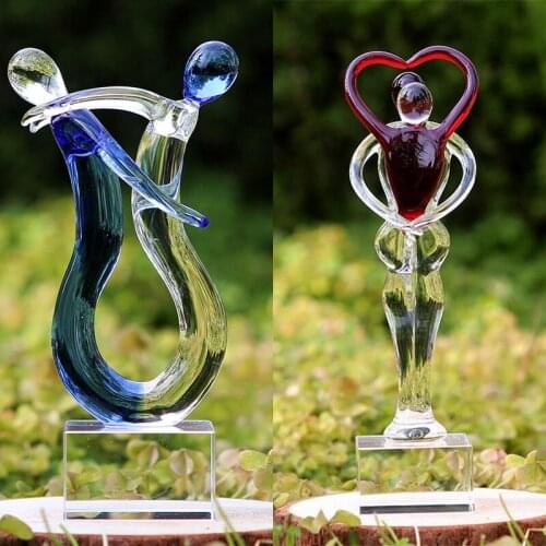 1pcs Handmade Crystal Glass Figurines Novelty Glass Sculpture Wedding Desk Decor Cosplay Prop for Men Boy Gift Hot