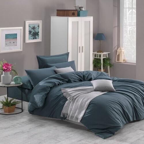 100% Natural Cotton Solid Color Double Duvet Cover Set FreshColor 4-Piece Modern And Stylish Design European American Style