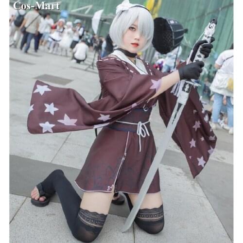 Game NieR:Automata 2B Cosplay Costume Tears Of The Moon Kimono Bathrobe Activity Party Role Play Clothing High-End Custom-Make