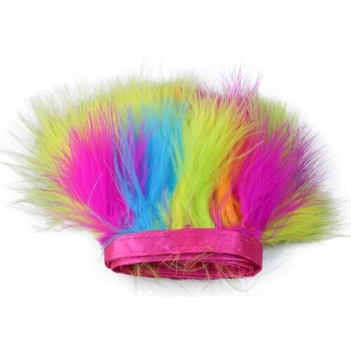 Real Turkey Feather Trims Marabou Feather Ribbon Width 8-10 CM Dyed Colorful for Wedding Carnival Clothing Decoration Accessory