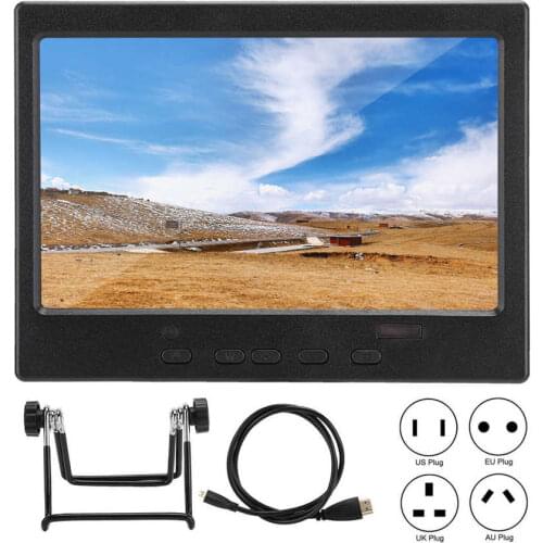 7in Portble Monitor 1024x600 16:9 TFT LCD Display Screen Support VGA RCA Video Input Fit for Raspberry Pi 4B CCTV Car Dispalys