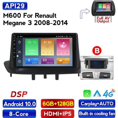 Android 10 Head Unit Navigation GPS Car Multi media Radio Video For Renault Megane 3 2008-2014 Car DVD Carplay Stereo Player
