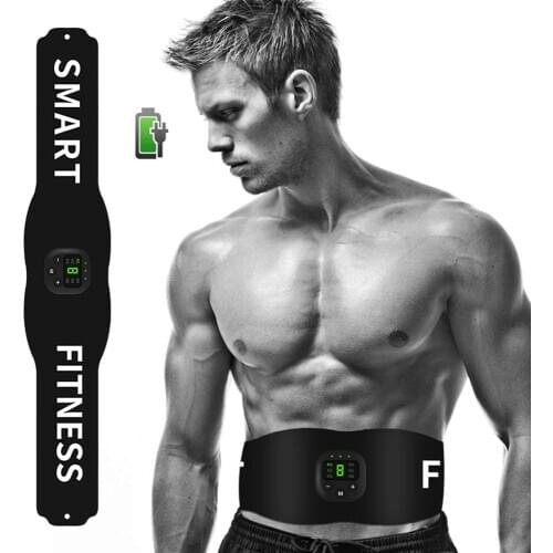 Muscle Stimulator Belt With LED Display ABS Trainer EMS Abdominal Toning Belts Fitness Workout for Men Women Home Gym Equipment