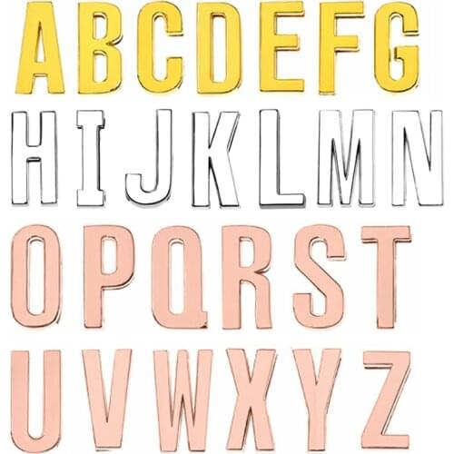 26 pieces Internal Dia 18mm slide Charm gold color English letters DIY Accessories fit 18mm wide belt pet collar