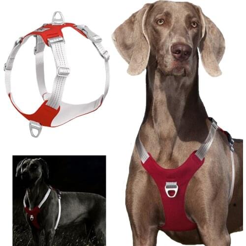 Pet Dog Harness No Pull Reflective Soft Breathable Dog Harness for Small Medium Large Dogs Nylon Pet Training Harness Adjustable